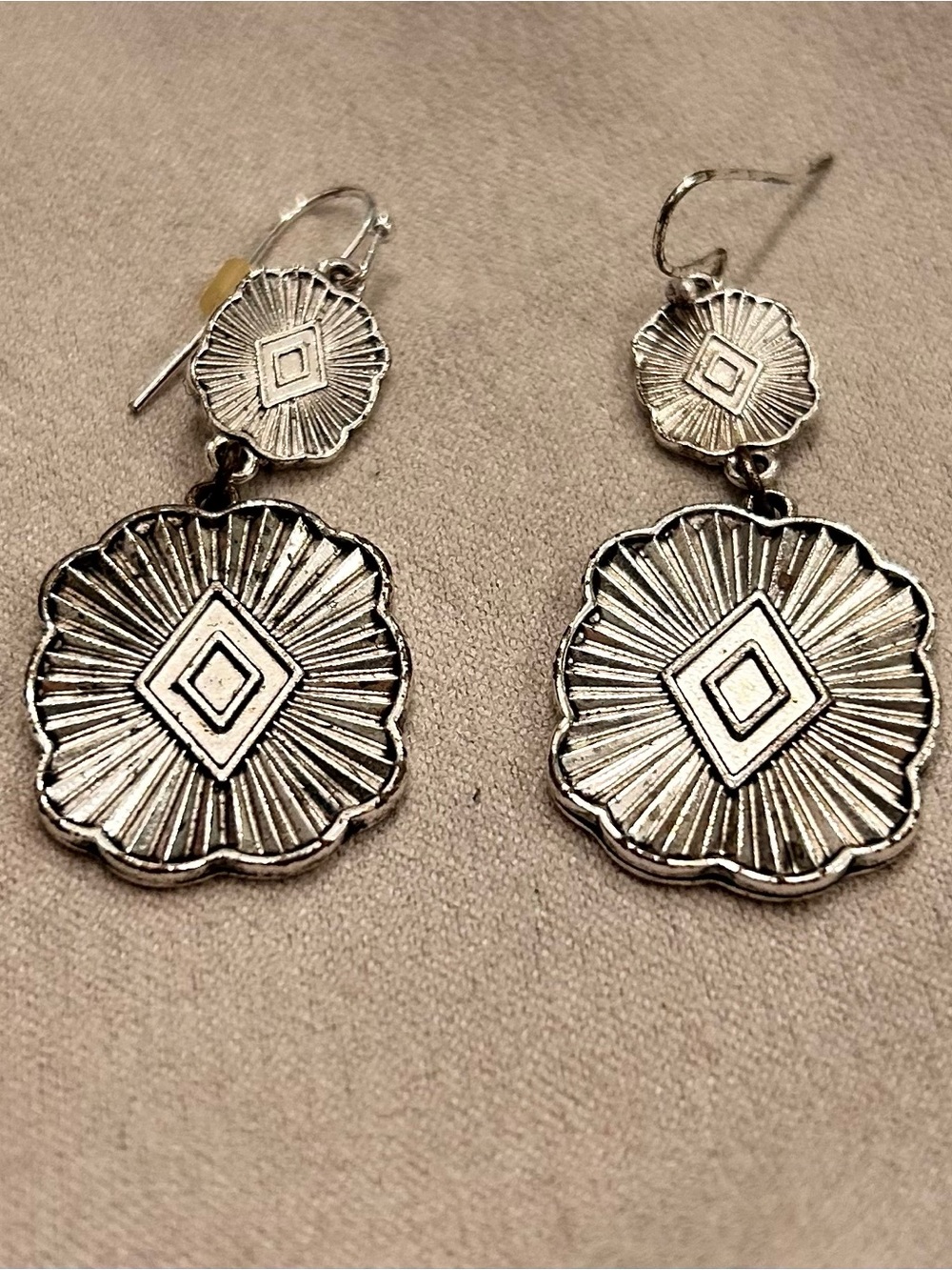 Altar'd State Silver Floral Southwest Inspired Dangle Earrings